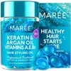 MAREE Hair Serum - Hair Styling Oil for Frizzy, Dry & Damaged Hair - Keratin Hair Treatment with Argan, Jojoba & Avocado Hair Oils, Vitamins A, C, E, B5 - Leave-in Anti Frizz Hair Serum - 30 Capsules