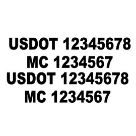 Set of 2 Custom USDOT & MC Decals 2" x 20" US DOT MC Number Sticker Set Truck Commercial Van Pick up Semi Truck Custom Decals (MINT)