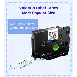 VolenGo Label Maker Tape Replacement for Brother P Touch Label Tape TZe TZ Multicolor Tape 12mm 0.47 Laminated Compatible with Brother PT-D210/H110/D220/D410/D600/D400 Label Maker, 6-Pack