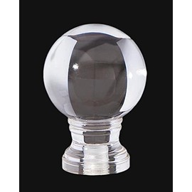 B&P Lamp® Clear Acrylic Ball Finial, 2-1/8 Inch Height, 1-1/2 Inch Diameter