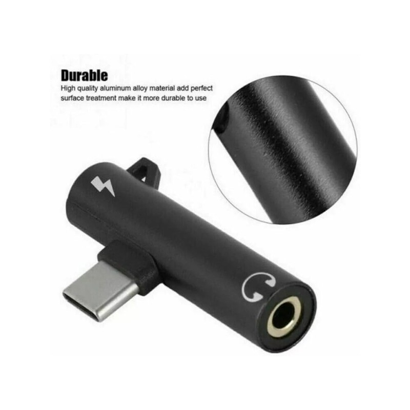 Fteysak Type-C to 3.5mm Jack AUX Audio Headphone USB-C Charging