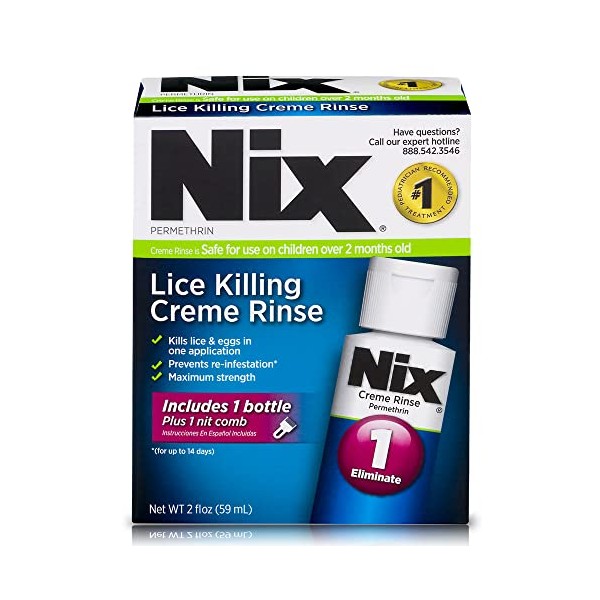 Nix Nix Lice Treatment Creme Rinse And Nit Removal Comb, 2 oz (Pack of 3)