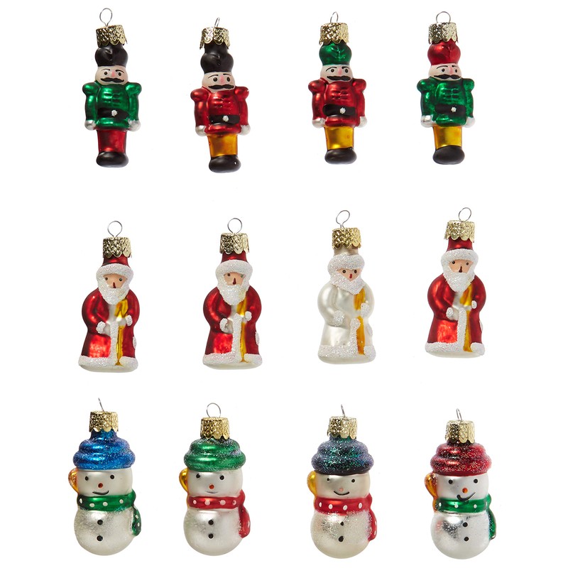 Kurt Adler 12-Piece Petite Treasures Glass Ornament Set,Christmas