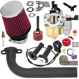 212cc Carburetor Exhaust Stage 1 Kit Replacement for Predator 212 224cc 196cc Coleman Mini Bike BT200X CT200U CT200U-EX Baja MB200 KT196 6.5HP GX200 Engine Go Kart Parts Throttle Assembly