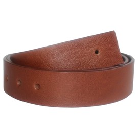 QHA Mens Leather Belt No Buckle Full Grain Strap Gift Q52019-Brown-L: 36"-40"