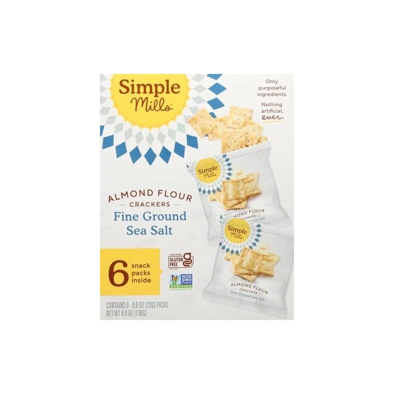 Simple Mills Almond Flour Crackers Fine Ground Sea Salt Snack