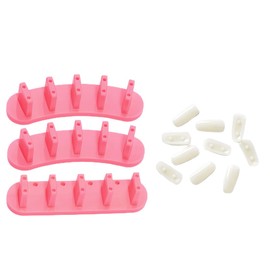 MWUMRCM Set of 3 Acrylic Nails Art Practice Stand, Comes with 10 Practice Nail Pieces Fingernail Display Stand, for Nail Tips Exercise, False Nail Manicure Tool