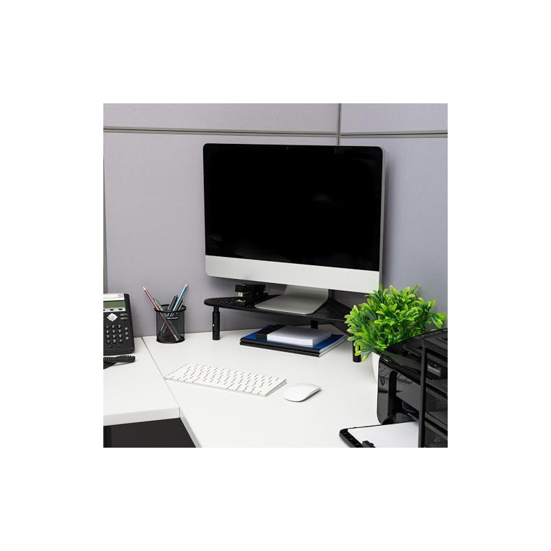 Mind Reader TRISTAND-BLK Stand Riser, Triangle Adjustable, Ventilated Metal for