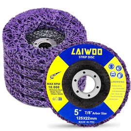 LAIWOO CSD Disc Grinding Disc, Purple Cleaning Disc Set, Coarse Cleaning Disc, Nylon Fabric Disc, Paint Removal, Rust for Angle Grinder (5 Pieces - 125 x 22 mm)