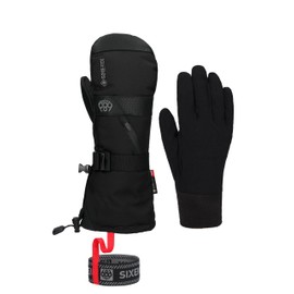 686 Gore-TEX Smarty 3-in-1 Gauntlet Mitt - Fabric Shell with Removable Wool Blend Liner - Water & Weather Resistant - Black, Large