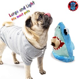 Bow Wow Pet Shark Hide & Seek Plush Dog Toy Set Teeth (4-Piece) Pet Teeth Teasing Toy (97659)