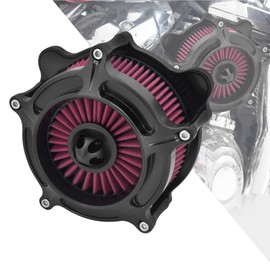 HDBUBALUS Motorcyle Air Cleaner Air Filter Intake Kit Fit For Harley Softail 2000-2015 Touring 2000-2007 Dyna/FXR 2000-2017 Red