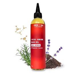 Original Chebe Hair Onion Oil (8 oz) Sulfur-Rich Hair Growth Oil, Scalp Nourishment & Promotes Breakage Prevention with Rosemary and Lavender for All Hair Types | ChebeUSA by UhuruNaturals