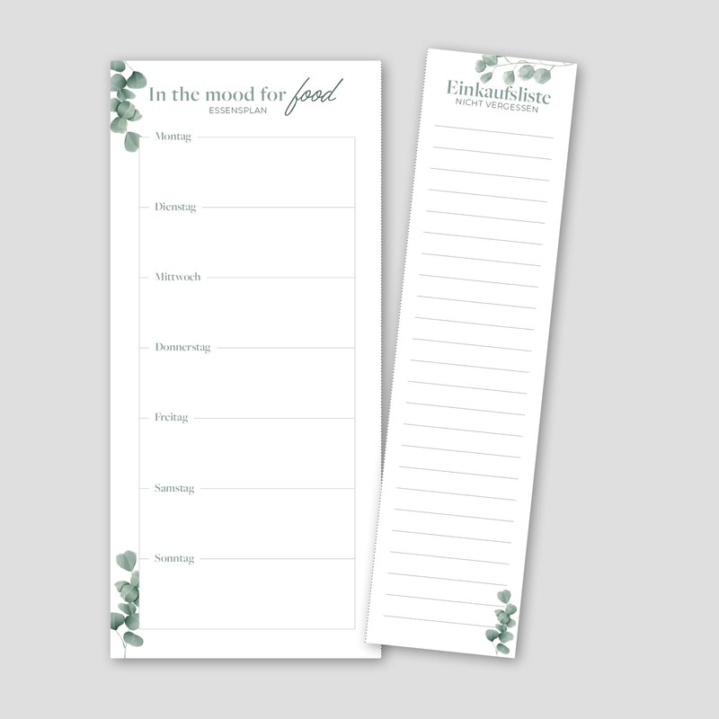 Primus Print Menu Planner with Shopping List - Food Planner