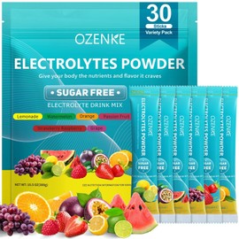OZENKE Electrolyte Powder Packets 30 Sugar Free Hydration Sticks 6 Flavors