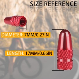 BOROLA 仏式バルブキャップ 4個パック 陽極酸化アルミニウム合金 自転車 自転車 タイヤキャップ ダストカバー 赤い