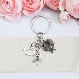 MUCOOS Hollow Whale Keychain, Gift for Friends and Family, Birthday Gift for Colleagues, Octopus Shell Pendant