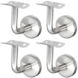ZUZGO Handrail Holder Stainless Steel Handrail Support Handrail Attachment for Stair Railing Wall Mount Wood with Cover Rosette (Pack of 4)