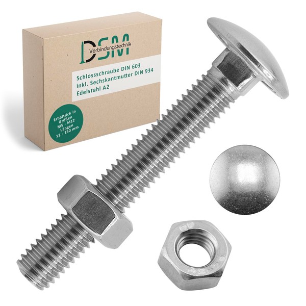 DSM - Carriage Bolts M5 x 70 mm DIN 603