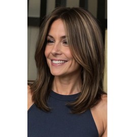 Qnbiar Long Straight Brown Wigs for Women Middle Part Natural Looking Synthetic Cosplay Replacement Wig