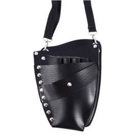 Scissor Pouch Hairdressing,Scissor Pouch Hairdressing Belt, Hairdressing Pouch Waist Pu Leather Barber Scissor Hairdressing Holster Pouch Holder Case Rivet Clips Bag