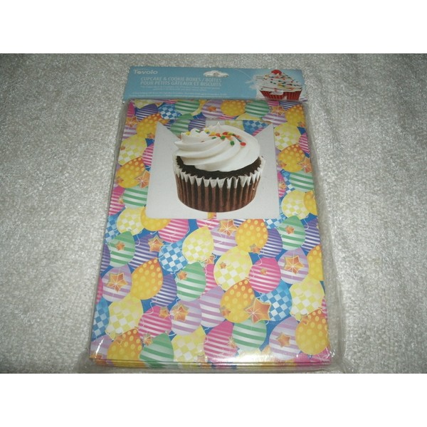 Tovolo Balloons and Stars Themed Cupcake and Cookie Boxes Includes Six Boxes with Inserts