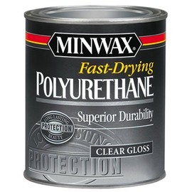 Minwax Fast Drying Polyurethane Protective Wood Finish, Clear Gloss, ½ Pint