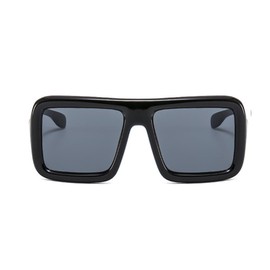 VIGUEUR Thick Square Frame Glasses - Oversized Black Glasses Dark-Colored Lens for Women, Men
