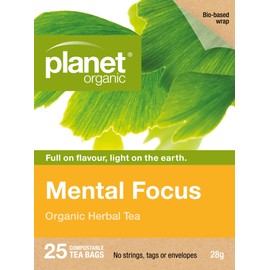 Planet Organic Mental Focus Herbal Tea 25 Tea Bags