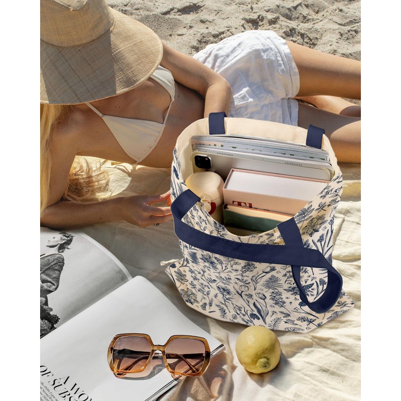 Miss Adola Aesthetic Canvas Tote Bag with Inner Pocket for