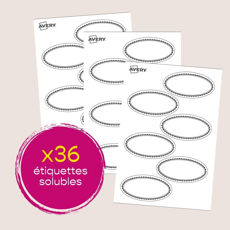 Avery SOLUB36 Soluble Labels for Jars Pack of 36
