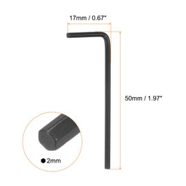 sourcing map 5pcs Hex Key Wrench 2mm L-Shape Hexagon Metric Wrenches Chrome Vanadium Steel Repairing Tool for Home Repair, Black