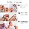 NAILOG Semi-hardened Gel Nail Stickers (34 Pieces), Long Lasting, Salon