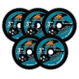 EXFEIN 3 Inch HSS Circular Saw Blade 5pcs, High-Speed Steel Saw Blade for Cutting Soft Metal Copper Aluminum Wood Plastic Diamond Disc