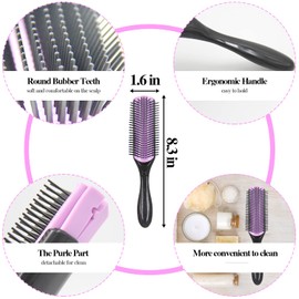 10Pcs Detangling Brush for Black Natural Hair, Curly Hair Brush Set with Sleep Bonnet for Afro America/African Hair 3a to 4c Texture, Detangling Brush Set Easier and Faster Detangling on Wash Days