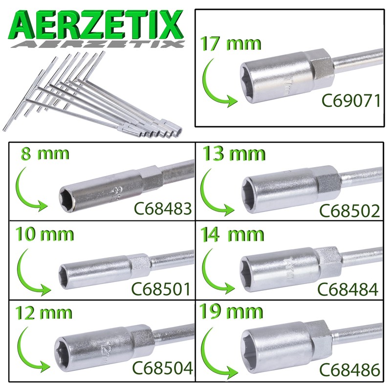 AERZETIX - C69071 - T-shaped socket wrench 17 x 300