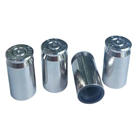 Real .45 Caliber Nickel Casing Valve Stem Tire Caps, Once-Fired Brass Bullet Valve Stem Covers, Shell Casing Valve Stem Caps, Accessories for Cars, Trucks, SUVs, Motorcycle, Bullet Gift - Set of 4.