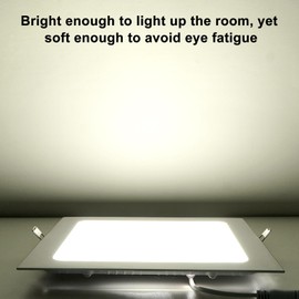 Aolyty 15W Ultra Thin LED Ceiling Panel Light 7.4" Recessed Square Downlight for Home, Office, Mall, Low Energy Consumption Non Dimmable 6000K