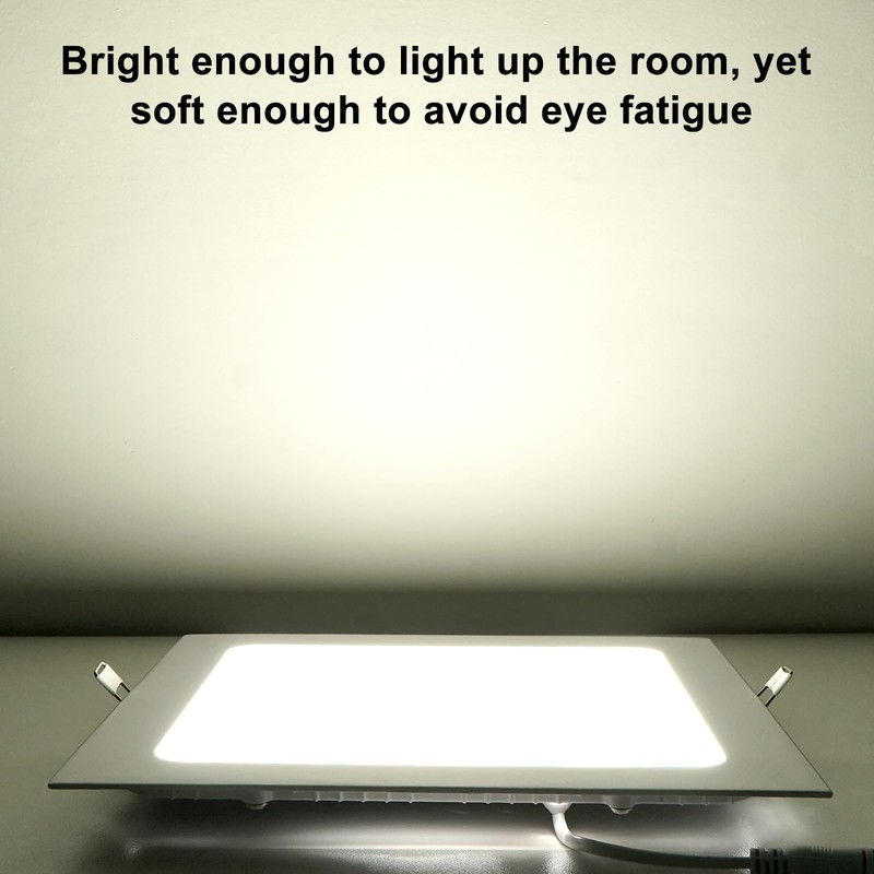 Aolyty 15W Ultra Thin LED Ceiling Panel Light 7.4" Recessed