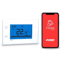 VEMER VE785700 TUO WiFi Lite - Smart WiFi Thermostat, WLAN Room Thermostat Digital Programmable with LCD Display, Electric Underfloor Heating, Heating Control via App, White
