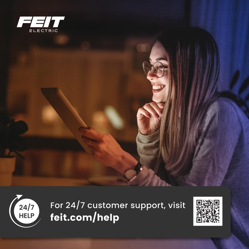 Feit Electric A15 LED Light Bulb, 60W Equivalent, Dimmable, E12