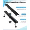 Shower Drain Stainless Steel for Bathroom: Black Linear Shower Drain
