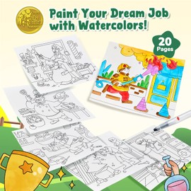 JoyCat Paint with Water Coloring Books for Toddlers, Watercolor Painting Sets for Kids Ages 3-5 4-8, Arts and Crafts Drawing Activities Toy Birthday Gift for Boys Girls (Occupations)