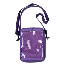 Ita Bag DIY Transparent Crossbody Anime Pins Bag Shoulder Messenger Itabag Comic Anime Satchels (Purple)