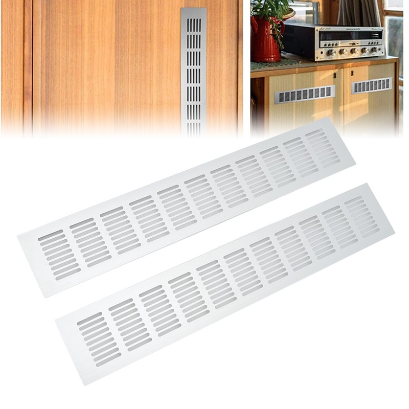 2 Pcs Air Vent Ventilation Grille Aluminium Alloy Rectangular Vent