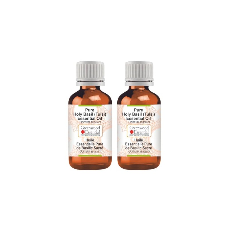 Greenwood Essential Pure Holy Basil (Tulsi) Essential Oil (Ocimum Sanctum)