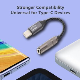 Flexman USB Type C to 3.5 mm Headphone Jack Adapter, 3.9 Inch USB C to 3.5 mm Audio Adapter with CX31993 Chip, USB C to AUX Adapter, Compatible with Bit/384 kHz