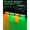 HLAUTO 6Z4J Emergency Dash Strobe Lights: 2x16.8 inch Green Amber