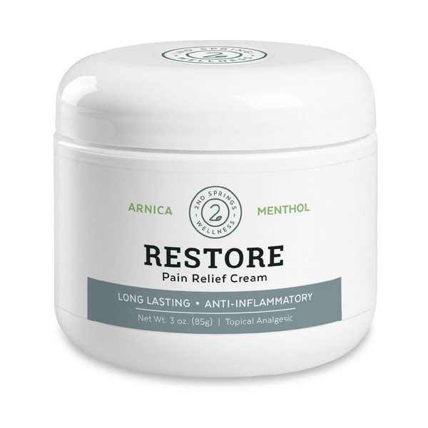2nd Springs RESTORE Cream [3oz] - Soothing Relief for Muscles & Joints. Trusted by Professionals. Made in USA. All-Natural Formula.