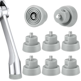 8pcs Door Stopper Replacement Rubber Tips, Door Stop Bumper Tips with Screws Ribbed Door Stop Rubber Foot Door Stop Caps for Kick Down/Drop Down Door Stoppers Door Holder